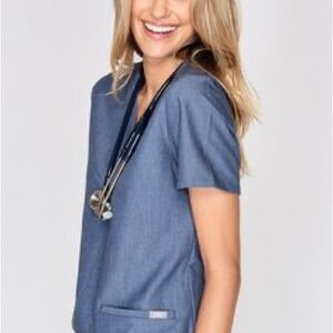Women's Blue Scrub Top